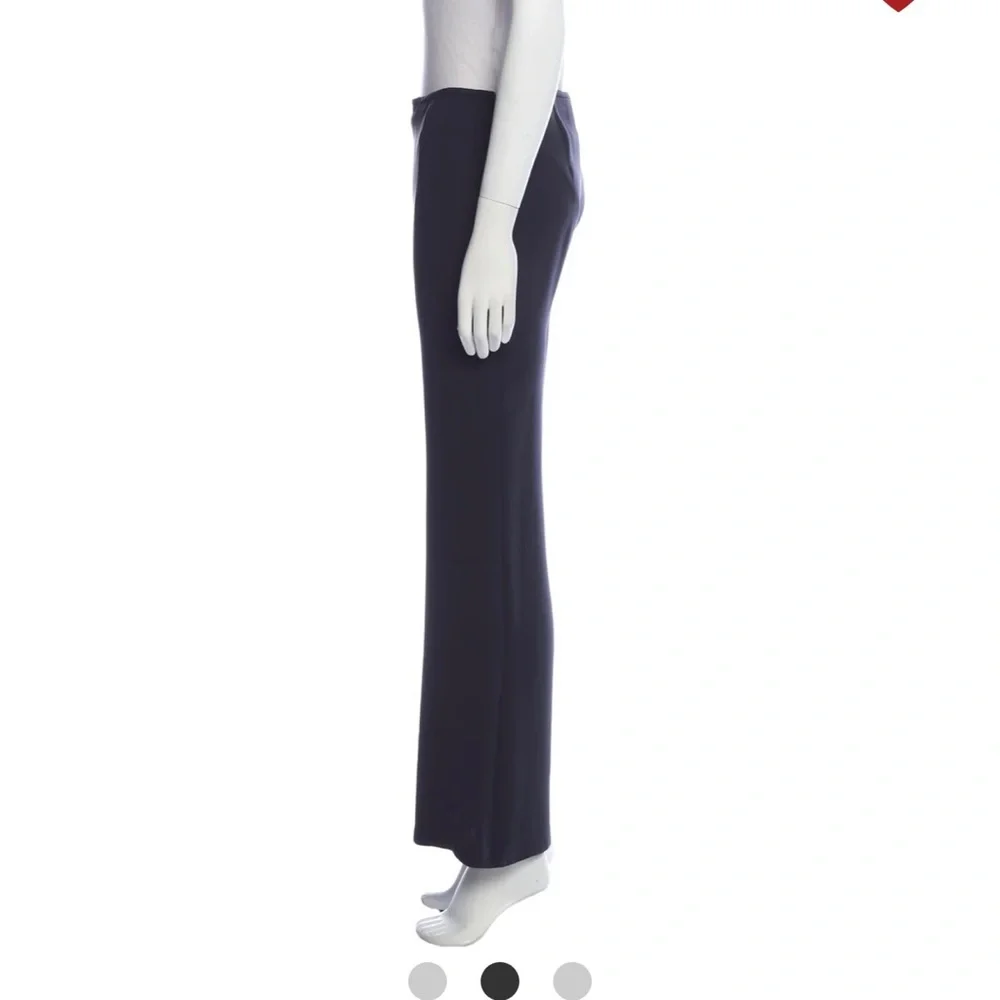 Escada Navy 100% Silk Wide Leg Pants - Picture 4 of 15